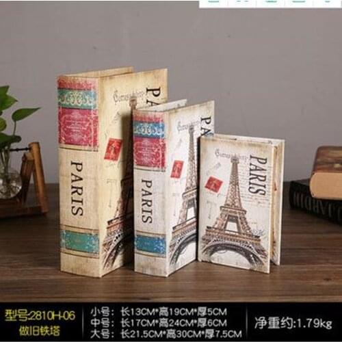 European retro creative resin book storage box, home office bookcase decoration crafts