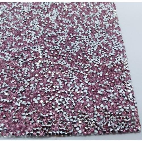 1PC SIZE 19X20CM PINK AND SILVER Diamond Glitter Leather 2S10D