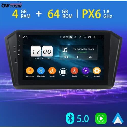 10.1'' PX6 4G+64G Car Player Android Auto For Volkswagen VW Passat B8 Magotan CC GPS Navi Bluetooth 5.0 Tethering 4G LTE Radio