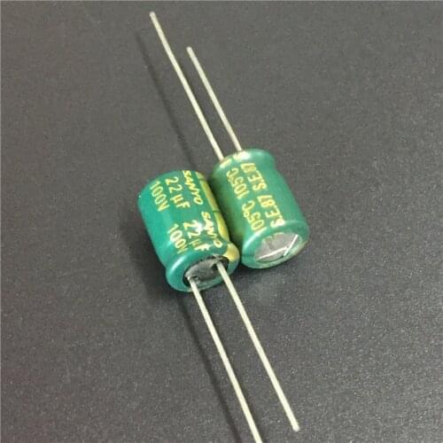 10pcs 22uF 100V Sanyo AX series 8x11.5mm 100V22uF Low Impedance LongLife Electrolytic Capacitor