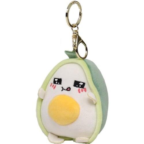 10cm Avocado Plush Toys With Chain Keychains Women Kawaii Accessories Key Chain On ChildrenS Backpack Keyring Gift Wholesale
