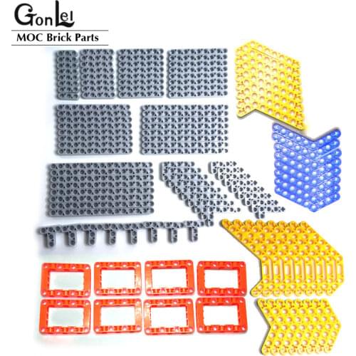 120Pcs Technic Parts Beam Frame 32009 64179 32140 32278 Mixed 15 Sizes 6 Colors Choice MOC Building Blocks Bricks Bulk DIY Toys