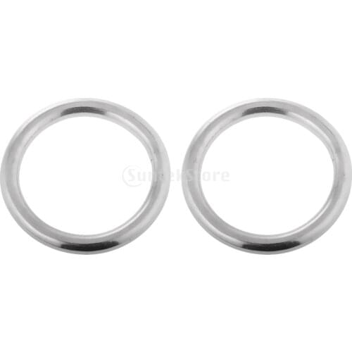 2pcs 25-60mm Dia. Smooth Welded Precision Polished 304 Stainless Steel Marine Boat Round O Ring Hammock Yoga Hanging Ring
