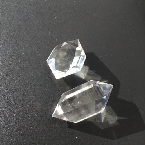 2pcs Natural Clear Quartz Crystal Double Terminated Point transparent rock crystal points