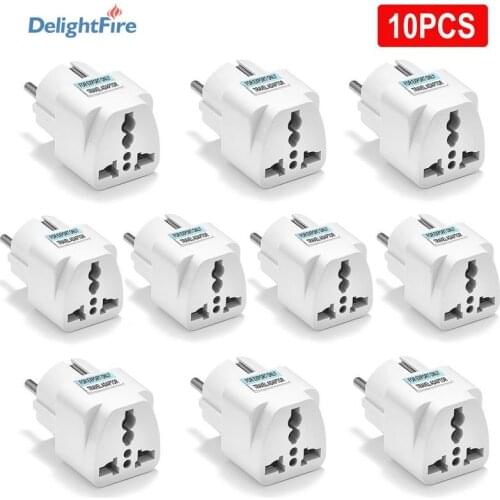 3/5/20 pcs Universal Adapter US UK AU To EU Travel Adapter Euro KR EU Plug Adapter 4.8mm Converter Power Socket Electrical Plug