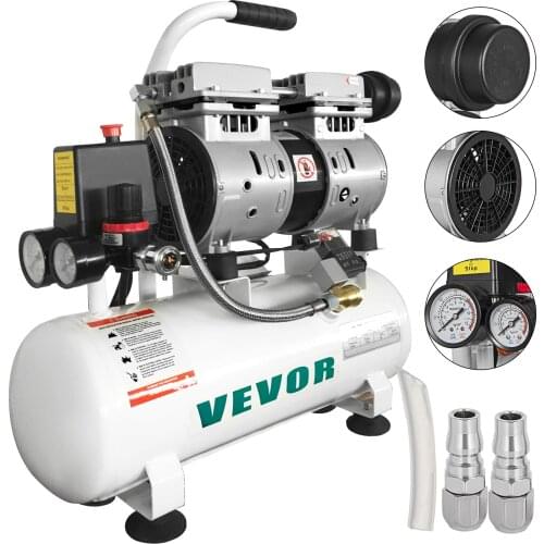 VEVOR Silent Air Compressor 9L 25L 30L Oil free Air Compressor Pump Ultra Quiet with Safe Solenoid Valve for Car Garage Workshop