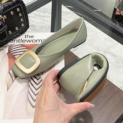 Big Size flat shoes women Candy Color Shoes Woman Loafers Square Toe Slip on Fashion Casual Shoes Woman Zapatos Mujer Size 44