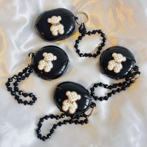 For Huawei FreeBuds 4 4i 3 Pro Case INS Diamond Bear Earphones Cover for FreeBuds Pro 4i 4 3 Soft TPU Protect Shell with Lanyard