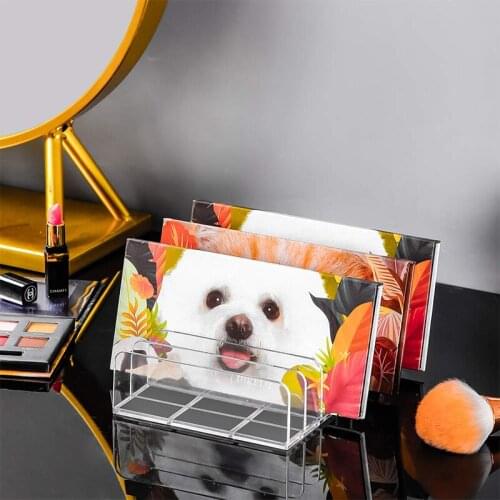 Make Up Powder Case Eye Shadow Tray Storage Box Makeup Blush Cosmetic Shelf Desktop Multi-Cell Display Box 7-Cell Transparent