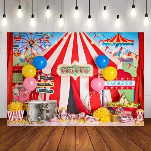 Mehofond Amusement Park Photography Background Circus Elephant Birthday Party Backdrops Decor Photocall Backdrop Photo Studio