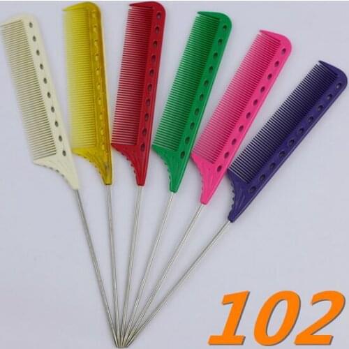 6pcs YS comb professional salon hair comb 102 steel needle tail comb