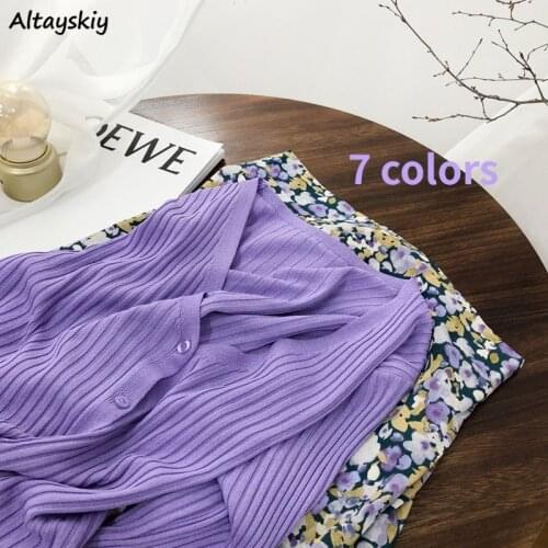 Cardigan Women Knitted Solid Spring Elegant Simple Ulzzang 7 Colors Hot Sale Basic Fashion Ladies Soft All-match New Ins Casual