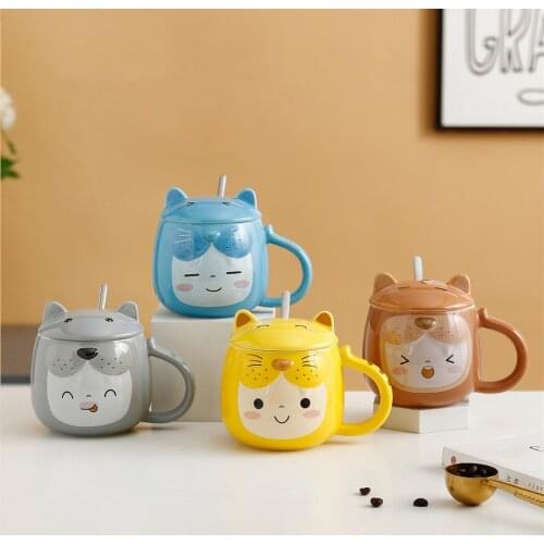 Ceramic Cute Cartoon Ceramic Cup Creative 3D Mug Coffee Milk Cup Office Family Gift Couple Boy Girl Student Trend Animal