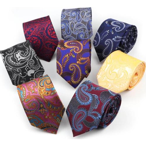 Design Luxury Paisley Neckties Classic Polyester 8cm Gravata Tie Classic Business Casual Ties