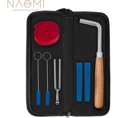 Naomi Piano Tuning Kit W/Piano Tuning Hammer Straight Soft Maple Handle Piano Tuning Lever Tools Kit Mute Hammer DIY Set
