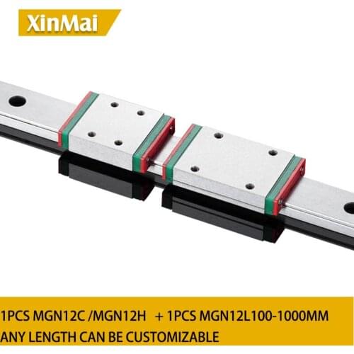 L=100 200 300 350 400 450 500 600 800 1000 mm12mm Linear Guide MGN12 linear rail way + MGN12C or MGN12H Long linear carriage