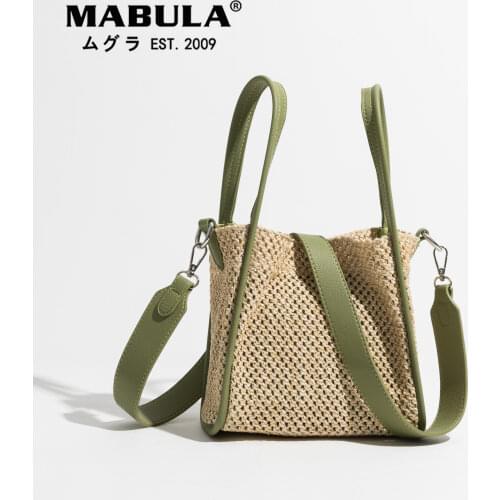 2021 Summer Straw Woven Tote Bucket Handbags and Purses Handwoven Simple Beach Crossbody Bag for Women Mini Casual Phone Pouch