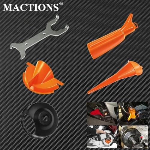 Oil Filter Funnel Cover Primary Derby Fill Funnel Cap Wrench Spanner Rear Shock Wrench Tool For Harley Sportster Touring Dyna