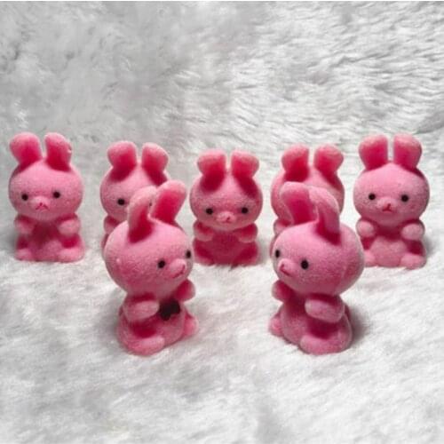 20pcs/lot Lovely Cute Velvet Pink Bunny Toys Girls Toys Rabbit Birthday Gift Home Decoration Key Chains For Bags