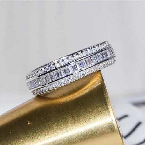 Timeless Classic Micro-inlaid Zircon Ring 925 Sterling Silver Jewelry Engagement Wedding Ring Womens Luxury Party Jewelry