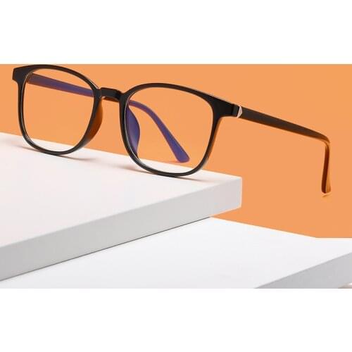 New Square Anti-blue Light Optics Myopia Women Eyeglasses Fashion Plastic Glasses Classic Vintage Men Computer Eye Glasses