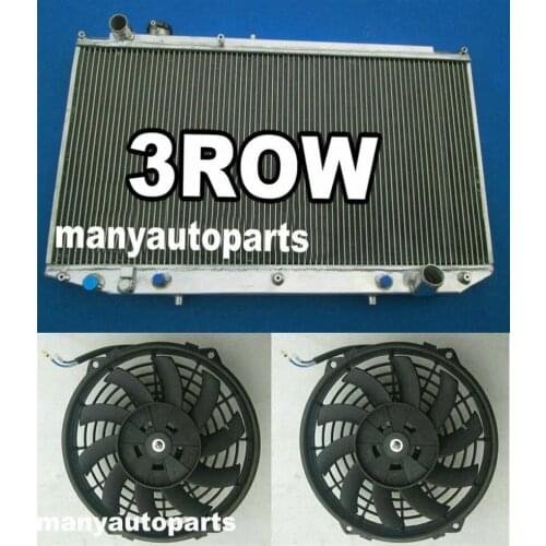 NEW Aluminum Radiator + Fans For 1991-1997 Lexus GS300 Toyota Aristo Q JZS147 S140 3.0L 2JZ-GE/2JZ-GET I6 AT GS 300 92 93 9
