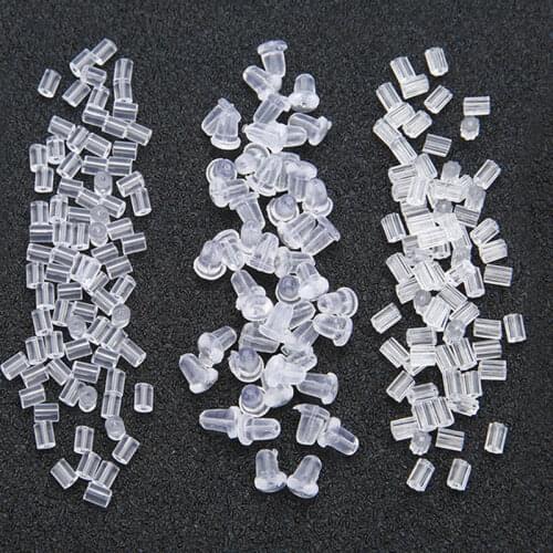 100pcs/lot Rubber Earring Back Stoppers Silicone Ear Plug Blocked Caps Earrings Backing Support For DIY Jewelry Findings Making