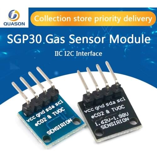 SGP30 Gas Sensor Module TVOC/eCO2 Indoor Air Quality Formaldehyde Carbon Dioxide Measurement Sensor Board IIC I2C Interface