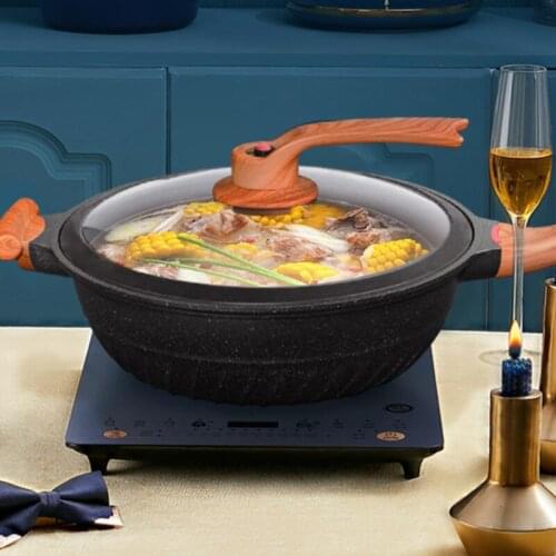 Nordic vacuum micro-pressure wok Lightweight aluminum alloy non stick frying pan multi-function induction cooker gas stove pot