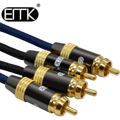 EMK 2RCA Stereo Cable 2 RCA to 2RCA Male to Male Coaxial Audio Cable OD 10mm for TV Amplifier Home Theater DVD