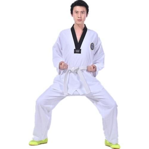 Taoyekma Taekwondo Uniforms WTF Mooto Karate Judo Taekwondo Dobok Clothes Children Adult Unisex Long Sleeve TKD Clothing
