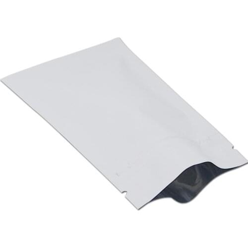 7x10cm White Aluminum Foil Locks With Zipper Matte Packing Bags for Sugar Coffee Spices Matte Mylar Foil Self Seal Package Pouch