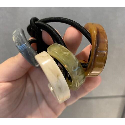 2021Korean Trend Popular Acrylic Hair Rope Temperament Retro Elastic Hair Ring Net Red Ins Personality Head Rope Female Hairband