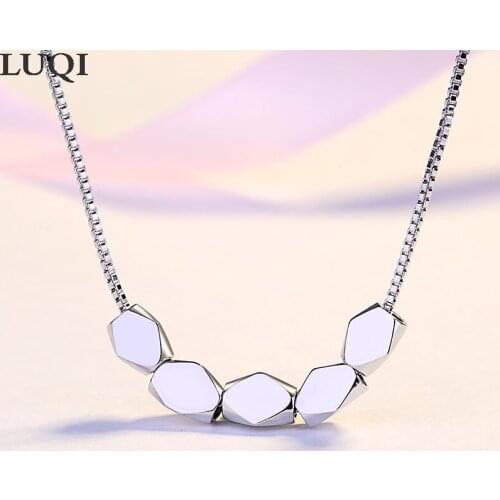 Womens Fashion S925 Silver Plated Platinum Micro Mini Adzuki Bean Personality Temperament Necklaces SJ009