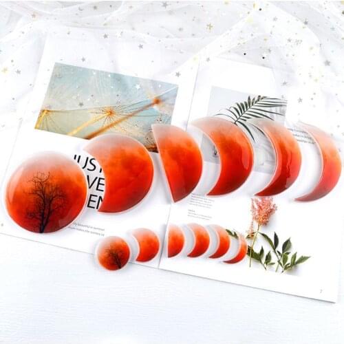 Starry Lunar Eclipse Resin Mold Astronomy Crescent Moon Phases Silicone UV Resin Casring Mold Moon Plant diy Craft Tool