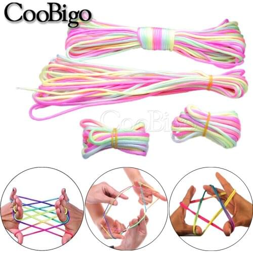 10ft-328ft Dia.4mm Light Rainbow Thread String Braided Cord Rope for Paracord Bracelet Lanyard Shoelaces Sew DIY Craft Accessory