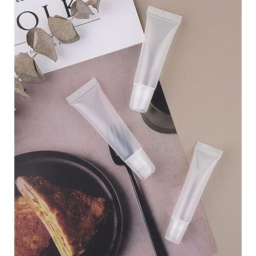 10Pcs/Pack Empty Soft Container For Lip Gloss Glaze Tube Refillable Bottles Makeup Cosmetics Lipstick Tubes Clear Bottle Tools