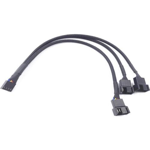 27cm 1 to 4 1 to 2 1 to 3 4PIN PWM fan Splitter Extension Cable Computer fan 4P Connector Adapter Sleeved insulated
