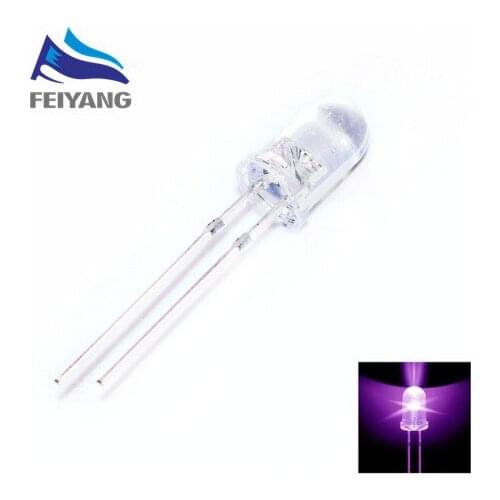 500pcs Free shipping Super Bright 5mm Round UV/ Purple Led Emitting Diode F5 LED light for DIY lights