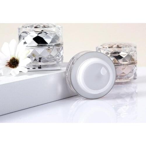 7g Acrylic Empty Cosmetic Jar Pots Face Cream Lip Balm Eyeshadow Makeup Container Refillable Bottles Gold/Silver Color SN3397