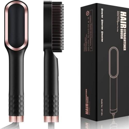 Hot Hair Straighteners Brush Women Hair Styler Curling Iron Electric Hot Comb Straightener Fast Heating Curler Hair Caring Tools