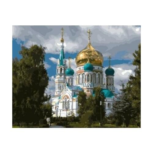 Cioioil-T1306 Clouds over the temple Painting By Number Wall Art Picture Paint By Number Canvas Painting Artwork