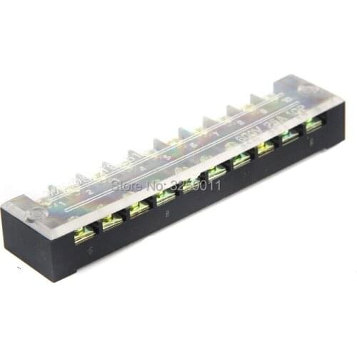 10PCS TB-2510 TB25A10P Suyep 10 Positions Dual Rows 600V 25A Wire Barrier Block Terminal Strip copper