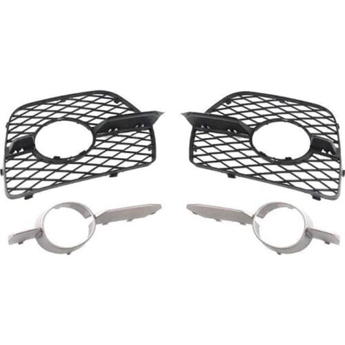 Set Front Bumper Fog Light Lateral Mesh Grill Grille + Trim Molding Decor Cover for BMW X6 E71 E72 Hyb 2008-2014