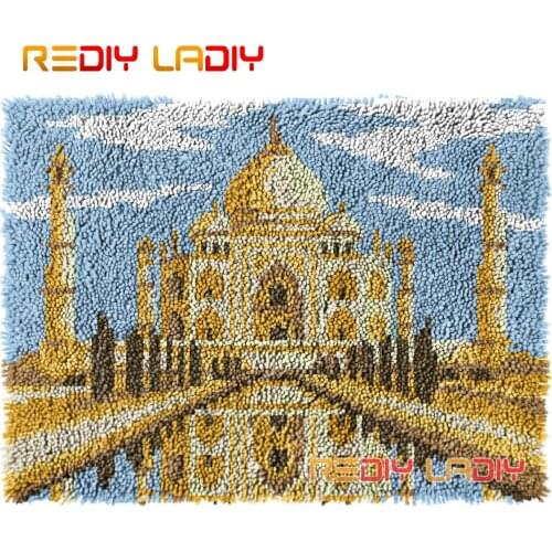 Latch Hook Rug Great India Taij DIY Carpet Rug Kits Thick Yarn Cross Stitch Hand Knotted Floor Mat Crochet Lush Cushion Crafts