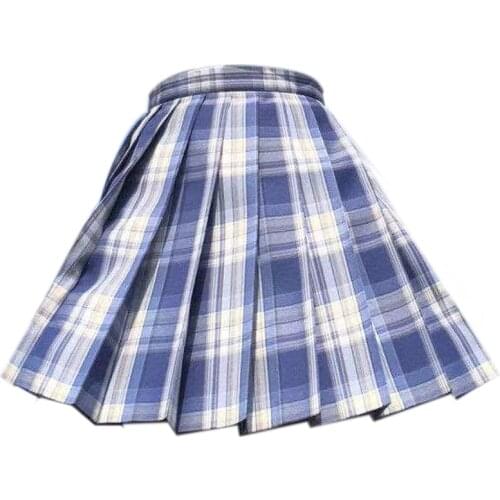 Summer Goth Pleated Plaid Skirt Glir High Waist Mini Sexy Skirts Japanese School Harajuku Cosplay Anime Sailor Suit Women