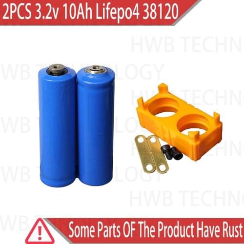 2pack 3.2v Lifepo4 lithium polymer battery 38120 cell 10Ah STD discharge 30A max 50A for 12v 10ah ebike UPS power HID light