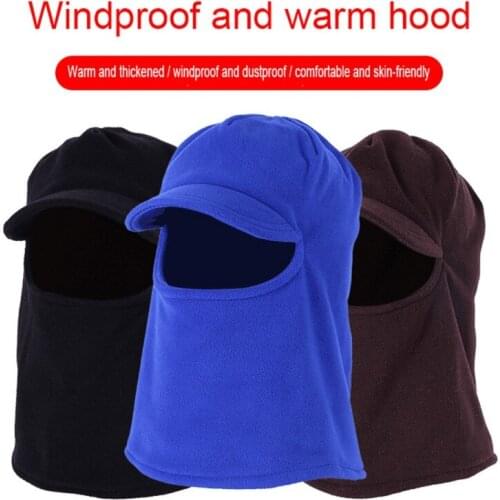 Full Face Warm Hood Ski Hat Neck Helmet Beanies For Men Women Exercise Bicycle Thermal Fleece Balaclava Caps Beanies
