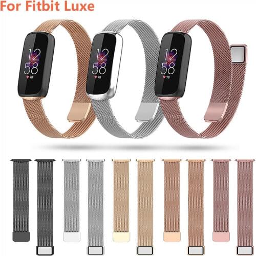 Metal Straps Compatible with Fitbit Luxe Bands, Stainless Steel Sport Bracelet Bands Wristbands with Magnetic Lock for Luxe