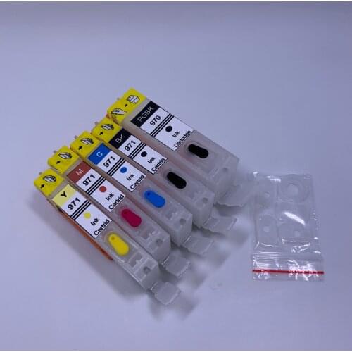 YOTAT 5pcs Refillable ink cartridge PGI970 PGI-970 CLI-971 for Canon PIXMA MG7790 MG5790 MG5795 TS5090 TS8090 printer